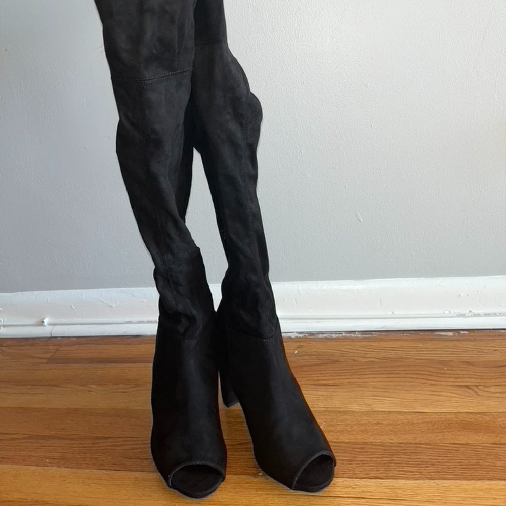 Brand New Peep Toe Thigh High Boots Size 11 - Picture 3 of 7